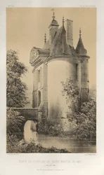 Arquitetura pitoresca ou monumentos do século XV. E XVI. Séculos: Castelos da França dos séculos XV e XVI: Pl. 83, Porta do Castelo de Saint-Martin-Du-Bec (Seine Infèrieure)