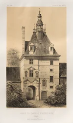 Arquitetura pitoresca ou monumentos do século XV. E XVI. Séculos: Castelos da França dos séculos XV e XVI: Pl. 85, Porte du Château d