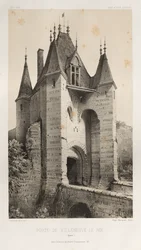 Arquitetura pitoresca ou monumentos do século XV. E XVI. Séculos: Castelos da França dos séculos XV e XVI: Pl. 95, Porte de Villeneuve-Le-Roi (Yonne)