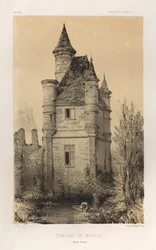 Arquitetura pitoresca ou monumentos do século XV. E XVI. Séculos: Chateaux De France dos séculos XV e XVI: Pl.11, Chateau De Maulny (Haute-Marne)