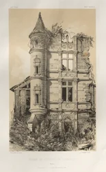 Arquitetura pitoresca ou monumentos do século XV. E XVI. Séculos: Chateaux Of France Dos séculos XV e XVI: Pl. 24, Ruins Of Chateau De Champlost (Yonne)