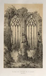 Arquitetura pitoresca ou monumentos do século XV. E XVI. Séculos: Castelos da França dos séculos XV e XVI: Pl. 38, Ruínas da Igreja de St. Aubert (Haute-Marne)