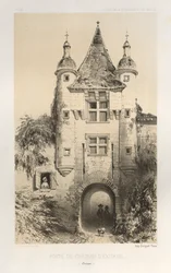... Pl. 7, Porte du Chateau dExideuil Dordogne, 1860.