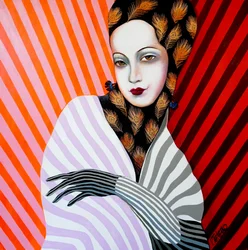 Retrato de moda com penas