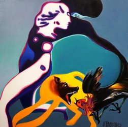 Confronto surreal entre animais