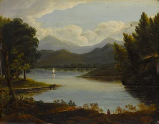 Cena do Rio Hudson, 1830-50.