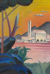 Paisagem com formas de árvores contrastantes, II