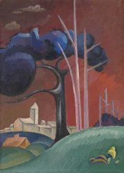 Paisagem com fábrica por lago, ii,