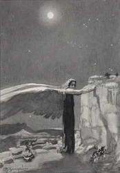 Ilustração do poema O Demônio de Mikhail Lermontov, 1913-1914