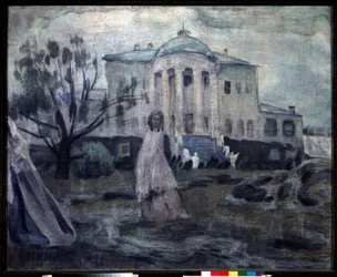 Fantasmas (Ghosts). Peinture de Viktor (Victor) Elpidiforovich Borisov Musatov (Borisov-Musatov) (1870-1905). Tempera sur toile