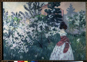 Primavera (primavera). Pintura de Viktor (Victor) Elpidiforovich Borisov Musatov (Borisov-Musatov) (1870-1905). Óleo sobre tela