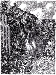 No pavilhão do jardim. Revista simbolista Vesy The Balance, 1905