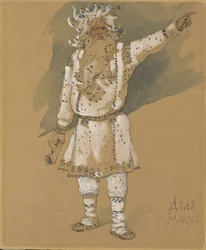 Avô Frost. Figurino da ópera Snow Maiden de N. Rimsky-Korsakov, 1885