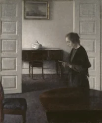 Interior com Lady Reading, c.1900 (óleo sobre tela)