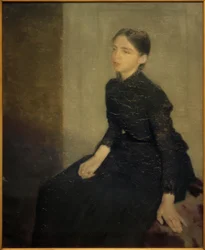 Retrato de uma jovem garota. A irmã da artista, Anna Hammershöi