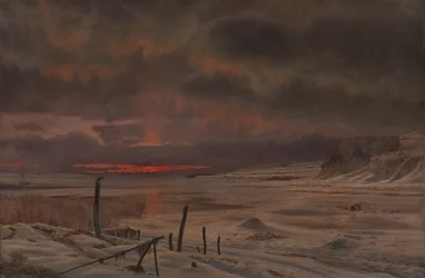 Uma noite de inverno por um fiorde dinamarquês