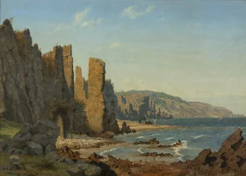 Formação de praia em Bornholm. Cena de Rø