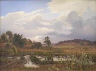 Paisagem perto da Floresta Nordskoven, Jægerspris, Zelândia