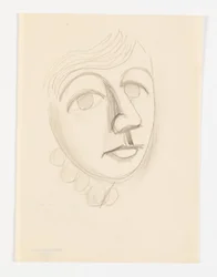 Retrato da filha do artista, Dorte Lundstrøm, perfil de três quartos à direita