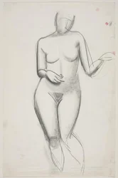 Modelo feminino em pé