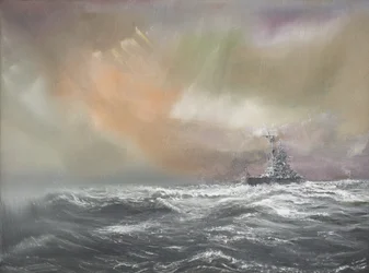 Bismarck assinala Príncipe Eugen 0959hrs 24051941, 2007, (Óleo sobre tela)
