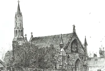Igreja em Stonehaven, Escócia, 2007, (tinta sobre papel)