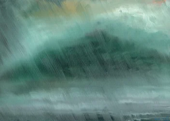 Chuva de montanhas, 2017, (óleo sobre tela)