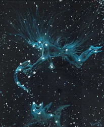 Star sign Aquarius, 2016, (óleo sobre tela)