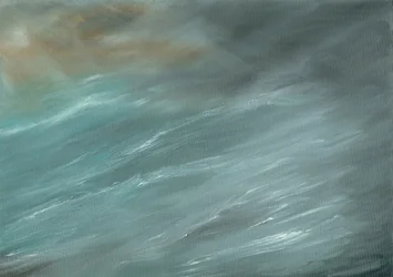 Tempestade no oceano profundo, 2017, (óleo sobre tela)