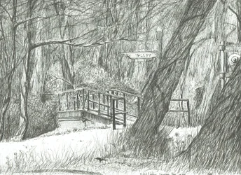 A velha ponte metálica, Parque Bramhall, 2004