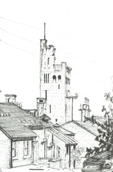 Torre em Knutsford, 2003, (tinta no papel)