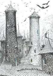 page9, O Castelo na Floresta de Findhorn, 2006, (tinta no papel)