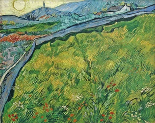 Campo de trigo fechado com sol nascente, 1889.