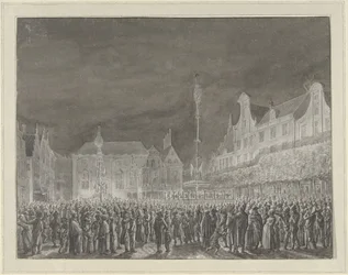 Celebração da Proclamação da Aliança com a França na Grote Markt em Haarlem, 1795