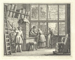 Interior de uma loja de tecidos