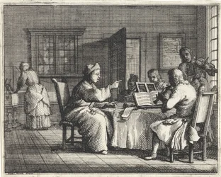 Professor de música com alunos