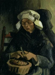 Um camponês de Neunen descascando batatas, 1885