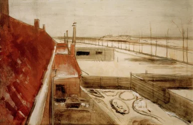 Vista do estúdio do artista em Haia