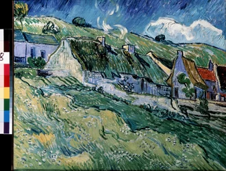 Chaumieres a Cordeville (Casas de palha em Cordeville). Pintura de Vincent van Gogh (1853-1890)