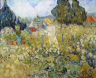 Mademoiselle Gachet no seu jardim em Auvers sur Oise (Auvers-Sur-Oise) Pintura de Vincent van Gogh (1853-1890) 1890 Sol. 0,46 x 0,55 m Paris, musee d