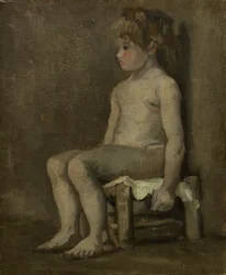 Rapariga nua sentada