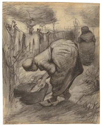 Camponês com Lavatório em um Jardim; Camponesa com lagoa em um jardim, 1885