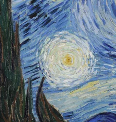 A noite estrelada, junho de 1889 (óleo sobre tela) (detalhe de 702746)