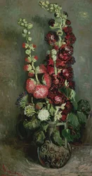 Jarra com malvas-rosas, 1886