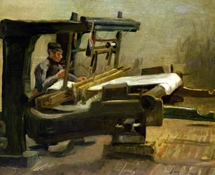 Tecelão no tear, virado para a direita, 1884