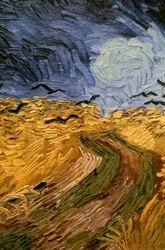 Campo de trigo com corvos, detalhe 1890.