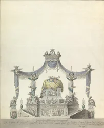 Catafalco da Imperatriz Catarina, a Grande da Rússia Elevação Lateral., 1796.
