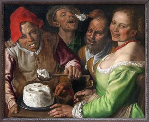 Comedores de Ricota, Pintura de Vincenzo Campi (1536-1591). Fotografia, KIM Youngtae, Lyon, Musée des Beaux Arts de Lyon.