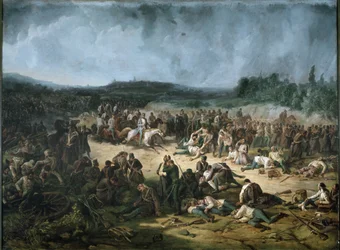 O acampamento austríaco depois da batalha de Solferino (óleo sobre tela)