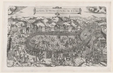 O Espelho da Magnificência Romana: Jogos de Carnaval realizados no Monte Testaccio em Roma, 1558., 1558
